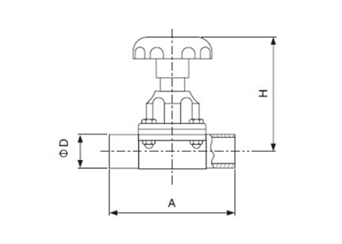 Dimension of Sanitary Welded Diaphragm Valve – ISO/IDF Series