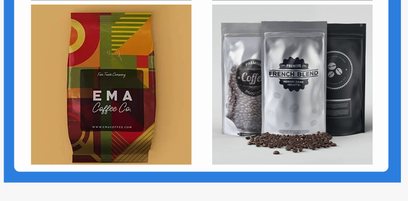 12 Ounce Matte Printed Coffee Bean Bag Packaging Flat Bottom Coffee Pouch With Valve
