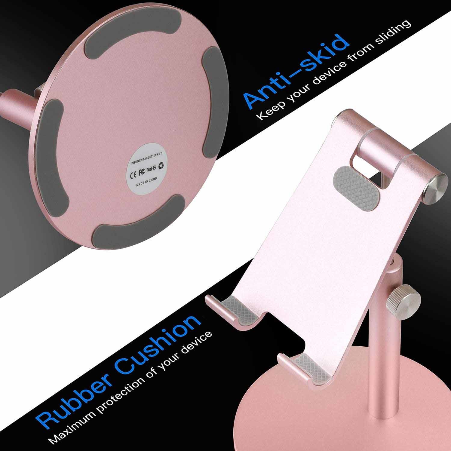 Adjustable Aluminium Folding Desktop Phone Stand 7.5inch height Lightweight