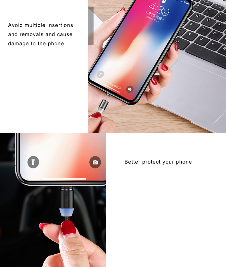 3 In 1 Charger Usb Phone Cable Magnetic Phone Charger Cable For Mobile Devices