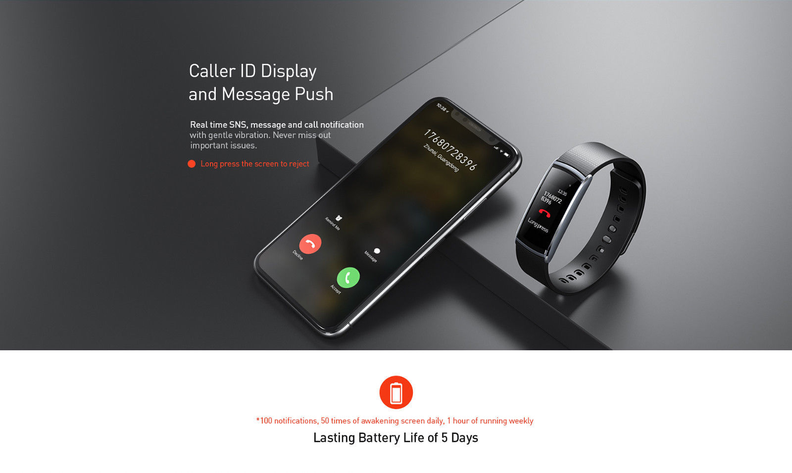 0.96 Inch TFT Color Screen Bluetooth Smart Bracelet
