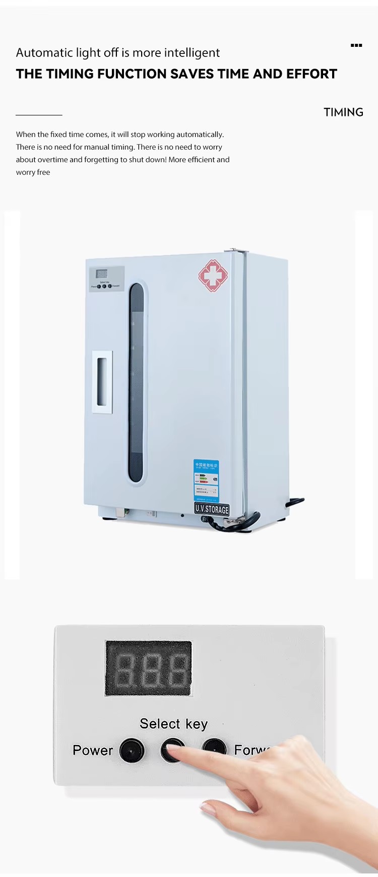 27L UV Light Cabinet Single Door Stainless Steel Dental UV Cabinet With Time Setting