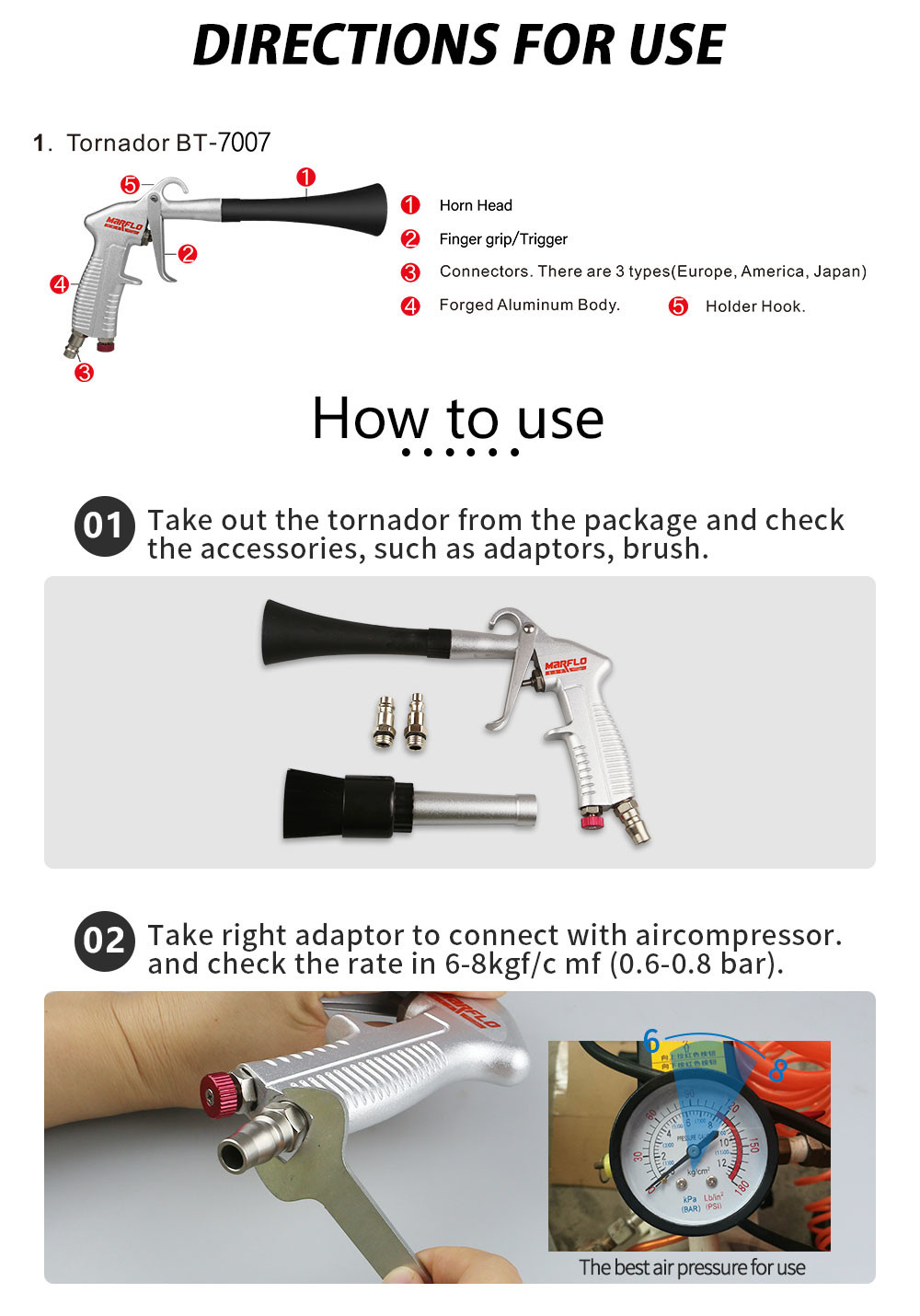 Forged Aluminum Car Washing Gun For Car Tornador Detailing Use BSCI Certificated