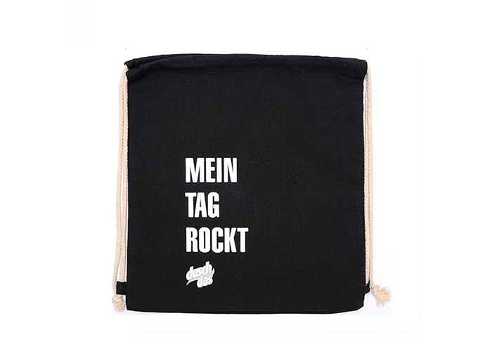 39*30cm Canvas Drawstring Bag Backpack Embroidery Printing OEM ODM