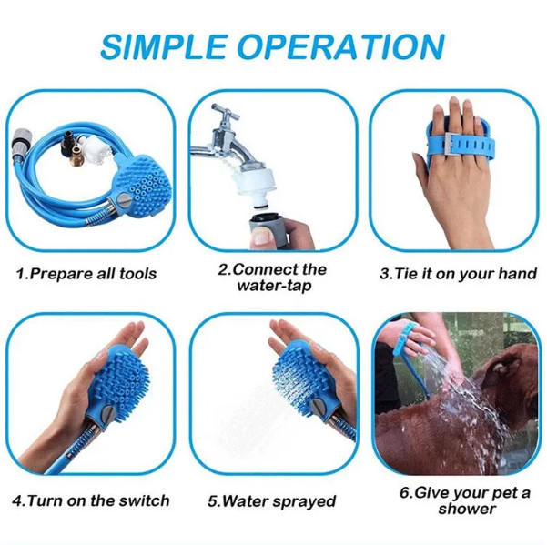 Silicone Dog Shower Sprayer Sustainable Dog Hair Grooming Kit
