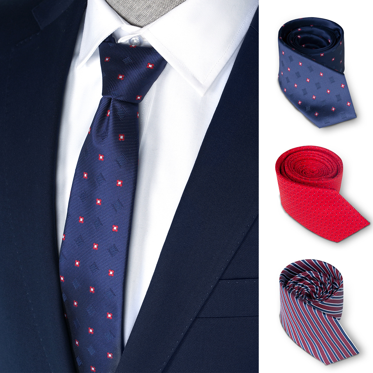Formal Style Italian Silk Polyester Necktie Fabric for Men's Spring Winter Autumn Ties