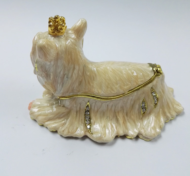 Crown Dog Jewelry Box Metal jewelry box Animal Trinket Box Best Wedding Favors Gifts Trinket Box