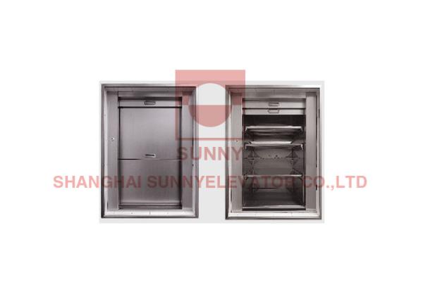 Hairline Stainless Steel Restaurant Dumbwaiter Lift 100 - 250kg Load Food