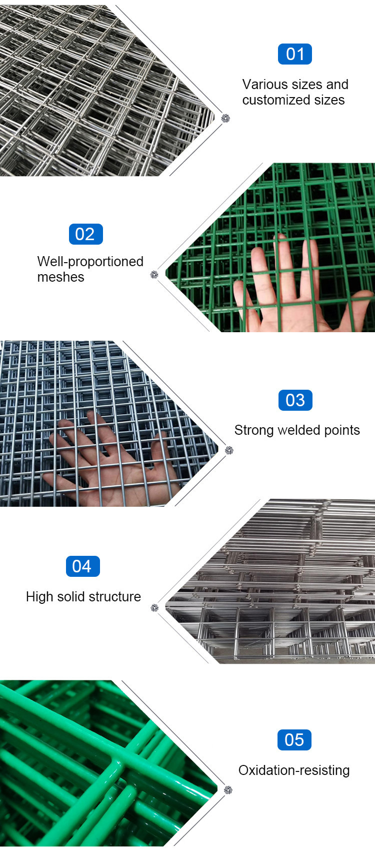 Strong Electro Galvanized Pvc Welded Wire Mesh Panels Solid Structure with Corrosion Resistance