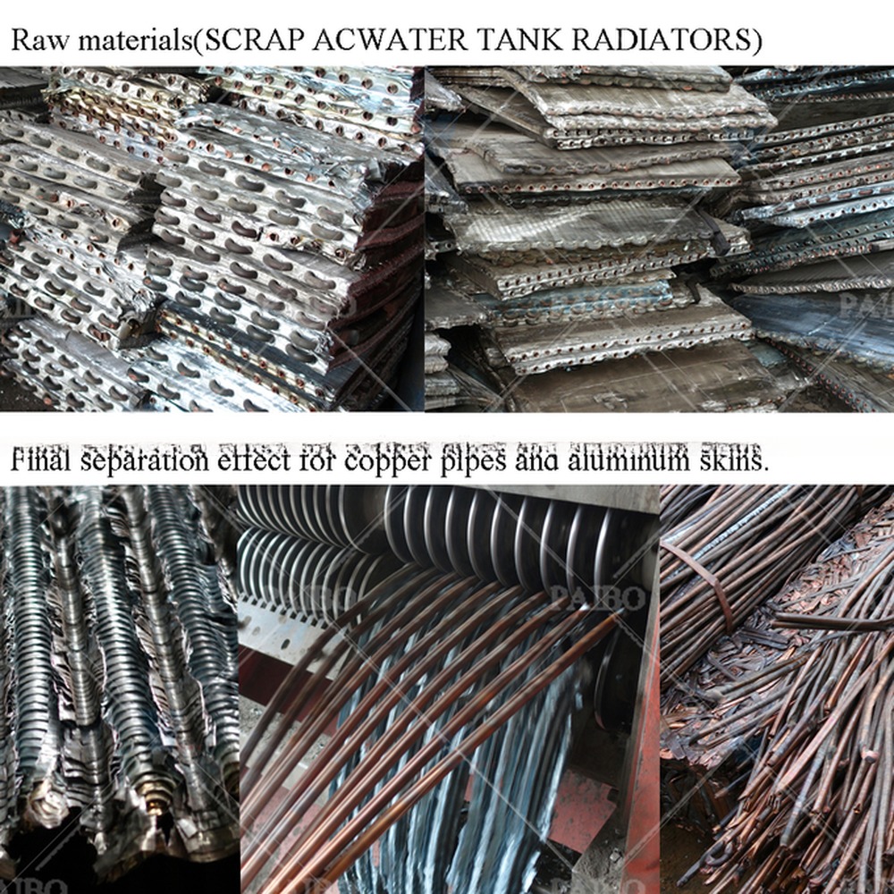 AC Air Conditioner Radiator Aluminum Copper Separator Shredder Recycling Machine in Japan and South Korea