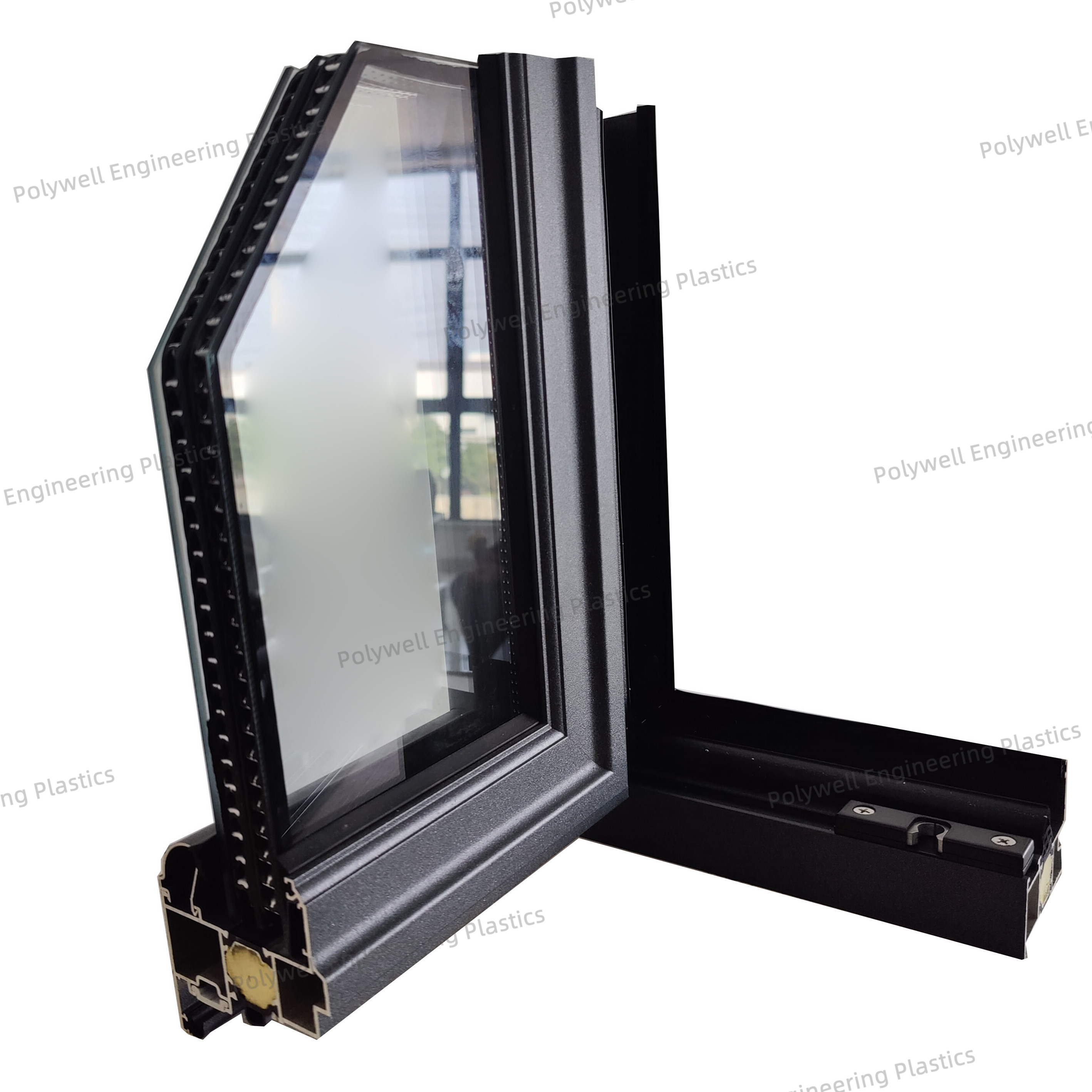 Customized Composite Aluminium System Window With Thermal Break Profile Sound Insulation Window