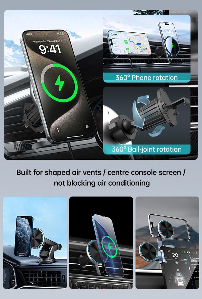 Innovative Metal Car Phone Holder With Oval Shape And Customizable Running Light For Automotive