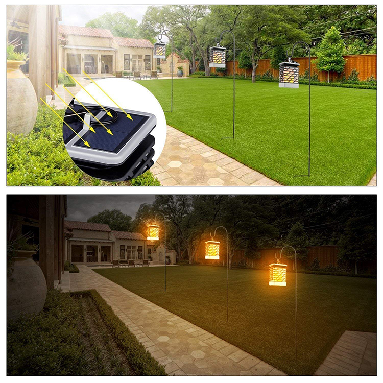 Decorative Party Solar Flame Garden Lights Outdoor Hanging For Garden Landscape