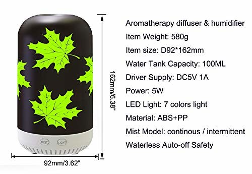 Maple Leaf 2.4MHz 100ML Essential Oil Aroma Diffuser Color Changing