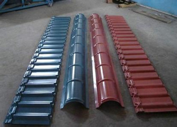 Industrial Ridge Cap Roll Forming Machine , Roofing Sheet Roll Forming Machine