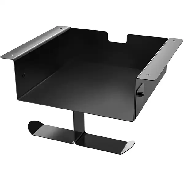 Space Saving Under Desk Storage Shelf with Dual Headset Hanger Hook and Hidden Drawer