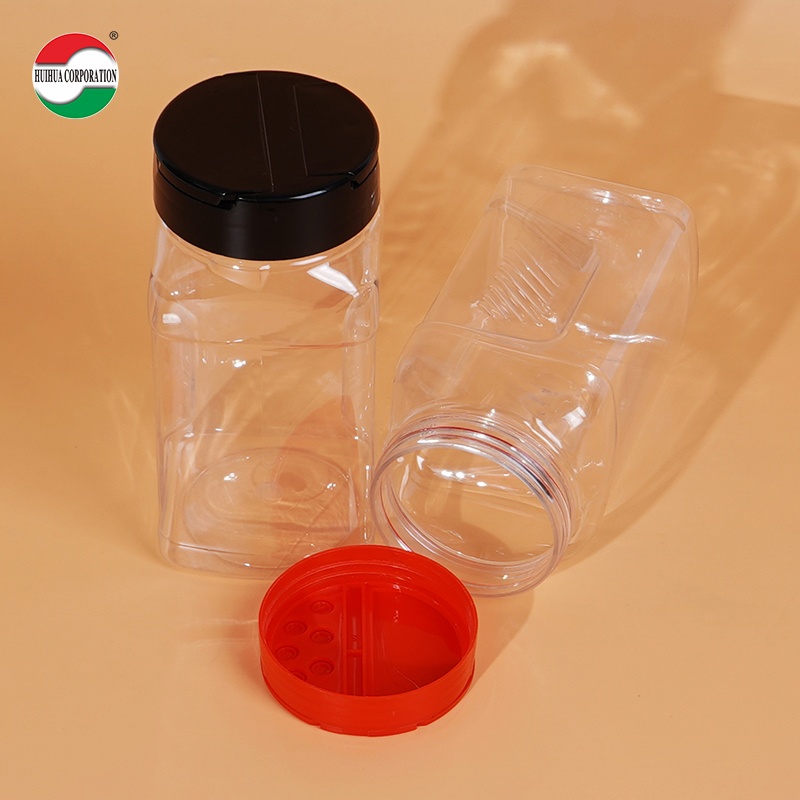 Salt Pepper Chili Cookie Seasoning Cylinder Container Screw Cap PET Plastic Spice Jar with Screen Printing for Cookware