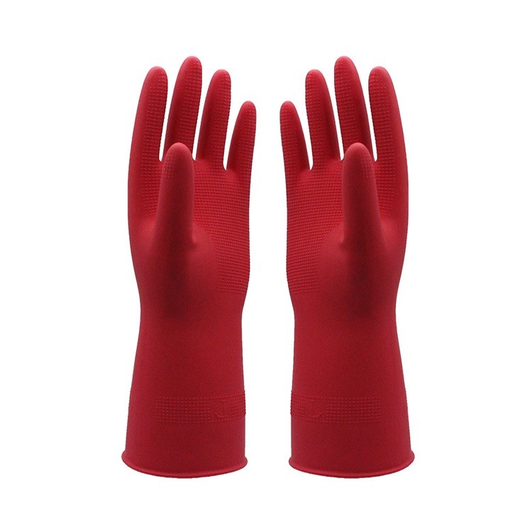 No Chemical Residue 310mm Rubber Cleaning Gloves 60g