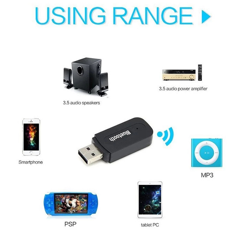 Bluetooth Car Kit Mini USB Wireless Audio Adapter Bluetooth Music Receiver & Adapter 3.5mm Stereo for car speaker