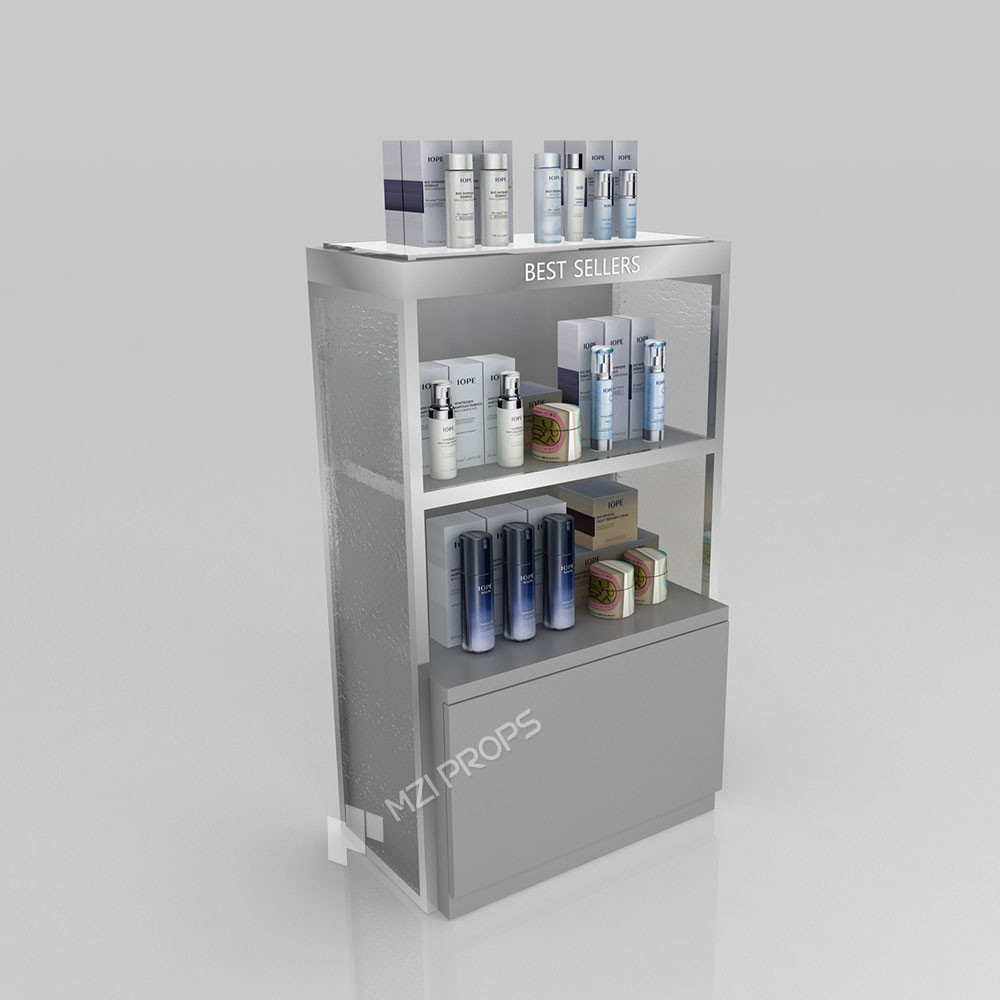 GDR11-ZD01-A Retail Store Display with LED Light Strips and Gray Glass for Mall Boutiques