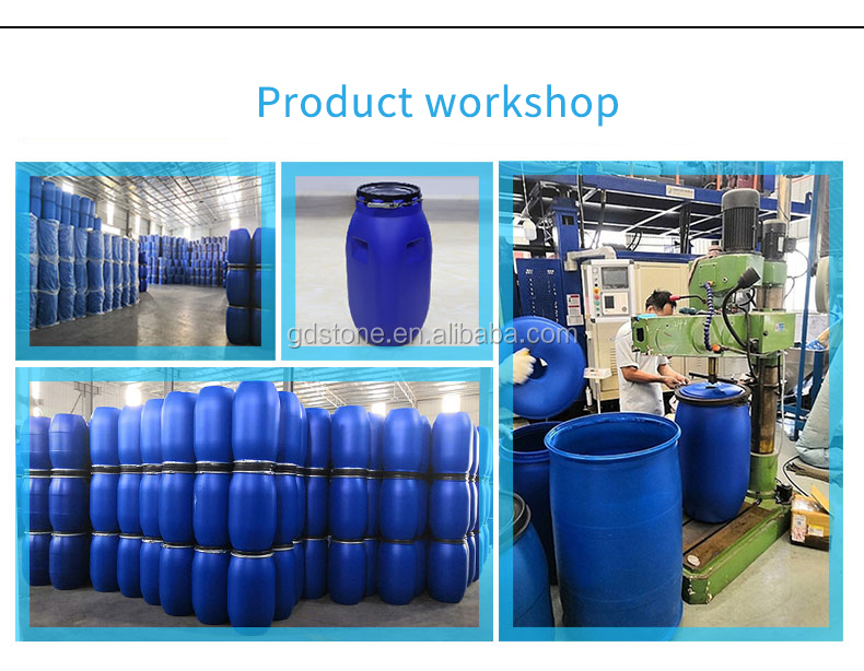 125L Chemical Plastic HDPE Open Top Drum With Iron Hoop Ring 80 Degree