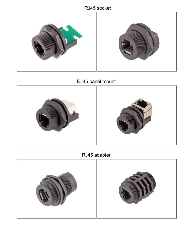 Waterproof Rj45 8p8c Cat5e Cat6a Ethernet Extender Complete Set Rj45 Network Connector