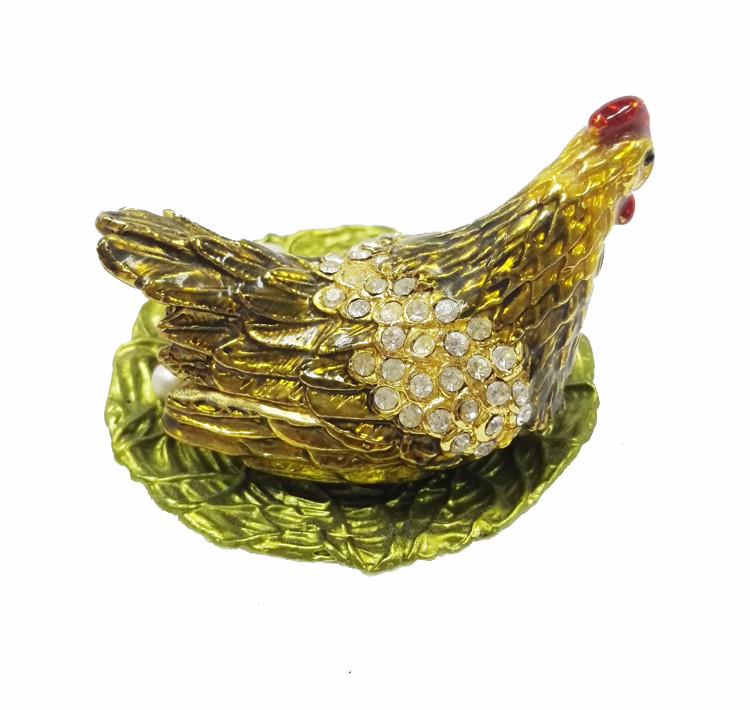 wholesale trinket box animal jewelry boxes hen animal jewelry box