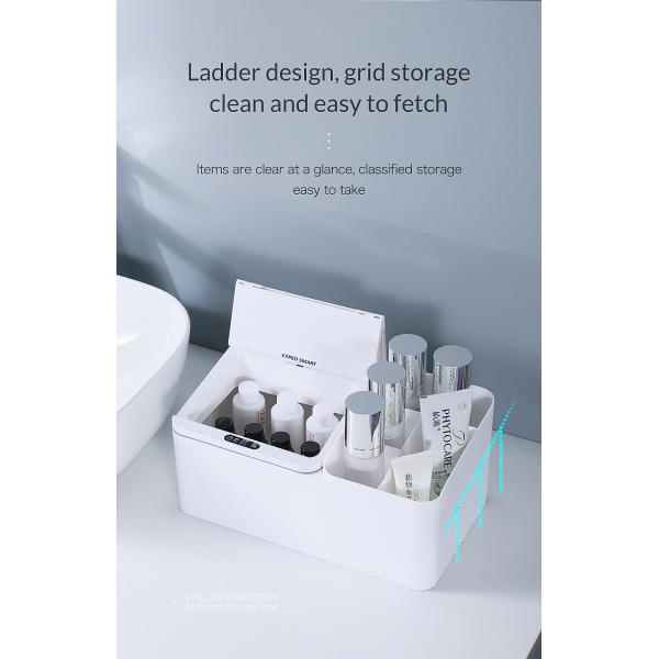 Smart Sensing Electric Desktop Storage Box Rack Jewelry Organizer Skin Care Tissue Box Storage Box Smart Waste Bins Trash Bin