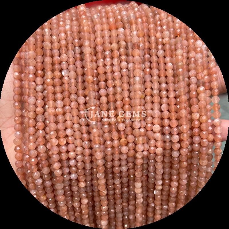 Natural Gems Bead Round Cut Faceted Crystal Healing Mini Gemstones Moss Agate Snowflake Obsidian Various Loose Bead Strands Ideal for Handcrafted