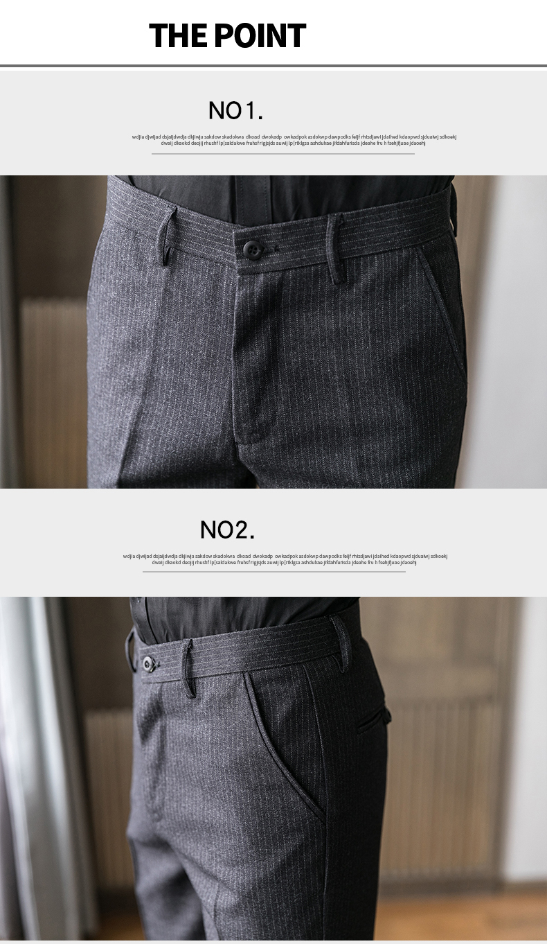 Formal Wedding Wear Men's Suit Pants Blazer Dress Pants with Slim Fit and Zipper Fly
