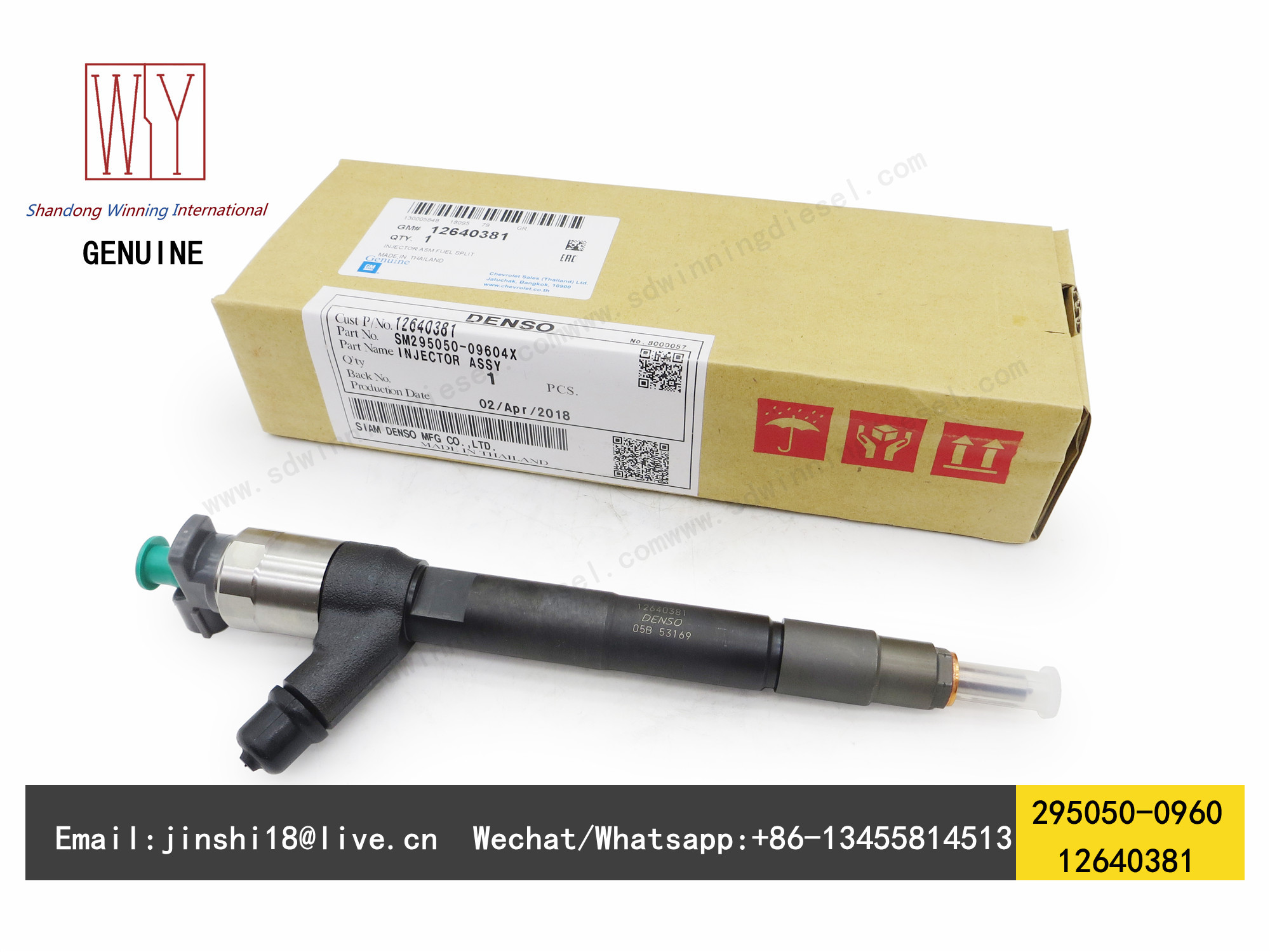 DENSO GENUINE AND NEW FUEL INJECTOR 295050-0960, 2950500960, 295050 0960 FOR GM AND CHEVROLET 12640381