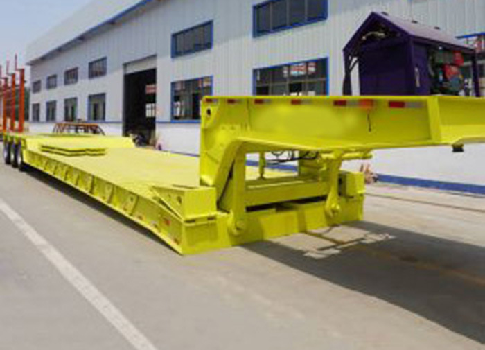 3 Axles 4 Axles 70 80 Ton Lowbed Semi Trailer Low Loader Transport Heavy Duty Equipment Extendable Lowboy Trailer