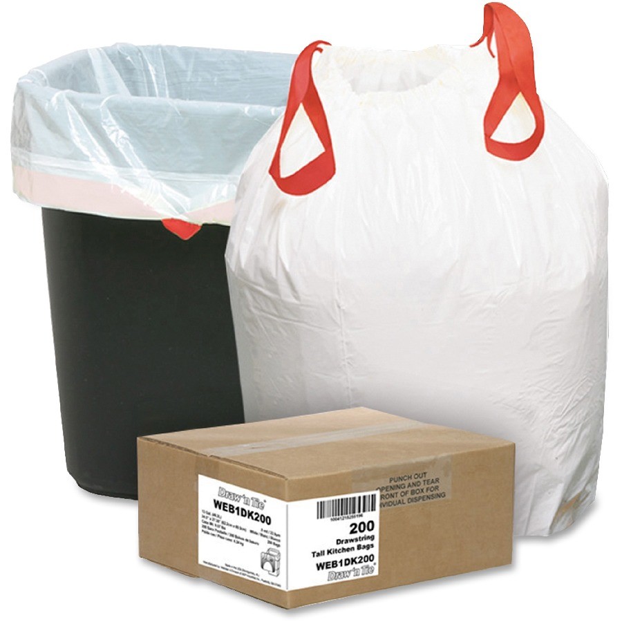 Colorful Biodegradable Garbage Bags , Custom Printed Drawstring Trash Bags