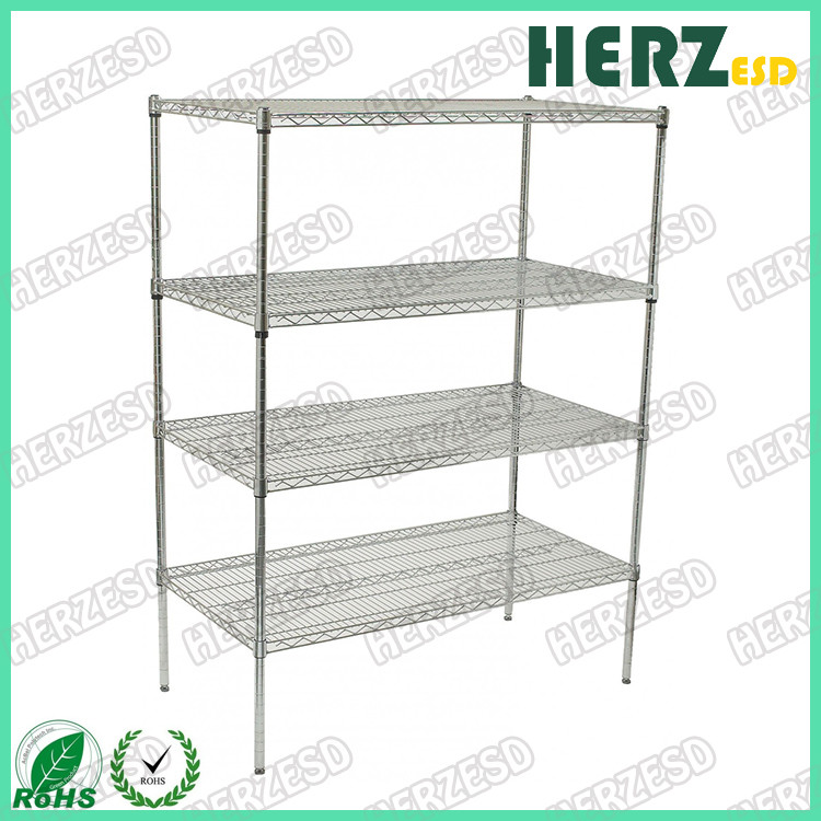 Chrome Plated Wire Shelf Rack Antistatic Warehouse Storage Shelf