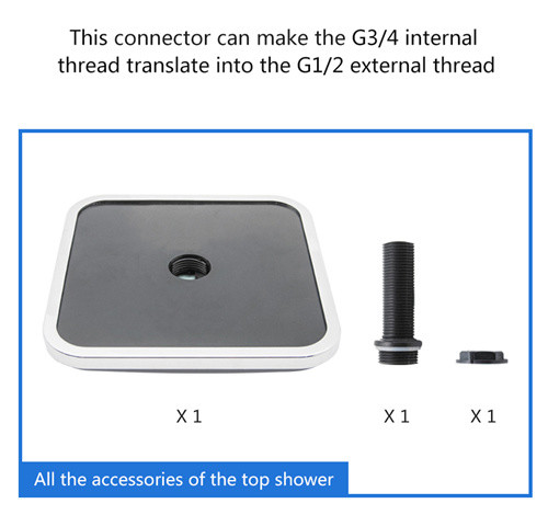 Big Size Square High Pressure Rainfall Shower Head ABS / Softer Silicon Rubber Material