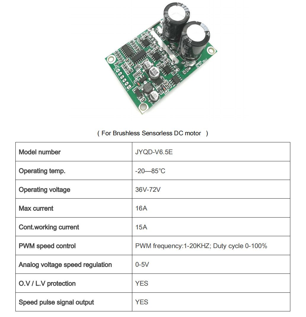 15A Contuinue working Current Bldc Motor Controller , Small Size Three Phase Motor Driver