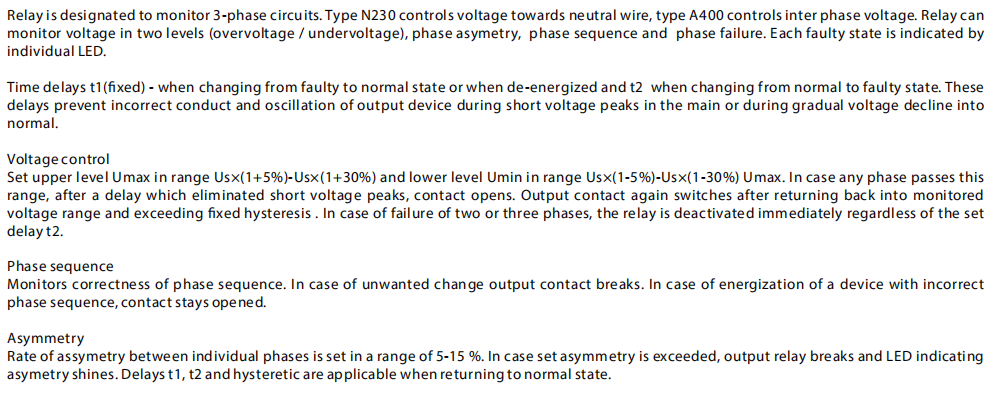 DV2-04 Three phase 10A Monitoring Voltage Relay