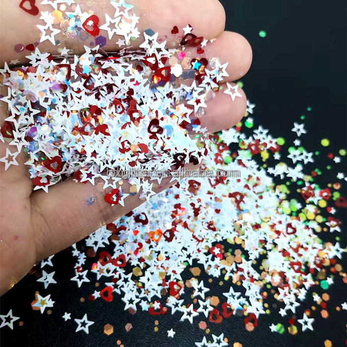 Valentines Day Glitter Shapes and Shaped Polyester for Ecofriendly Hot Models on Ramadan Graduation School Father's Day