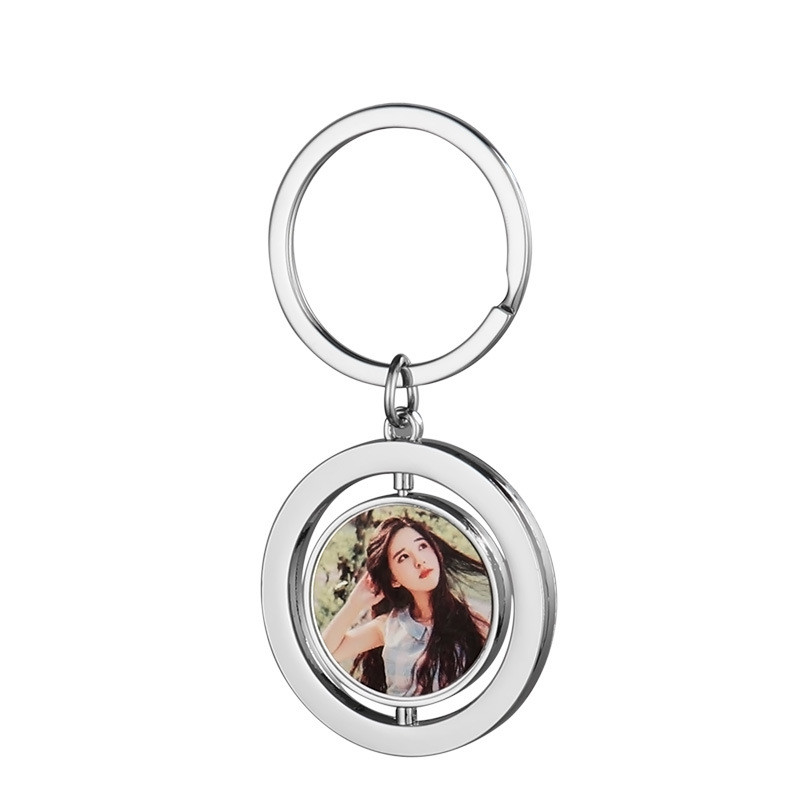 Round Rotary Doule-Sided Sublimation Keychain DIY Photo Printing Key Chain By Sublimation