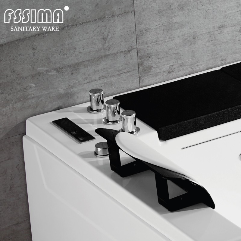 Acrylic Air Massage Bathtubs Luxury With Led Light Colorful 1.8m