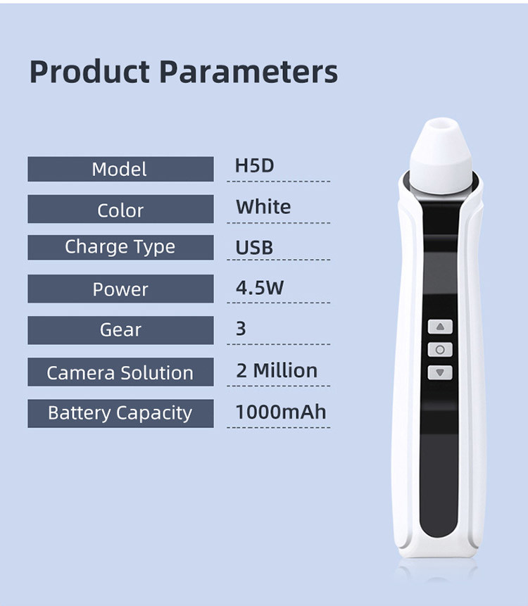 4.5W 1000mAh Battery Display HD Visual Blackhead Vacuum Suction Beauty Device