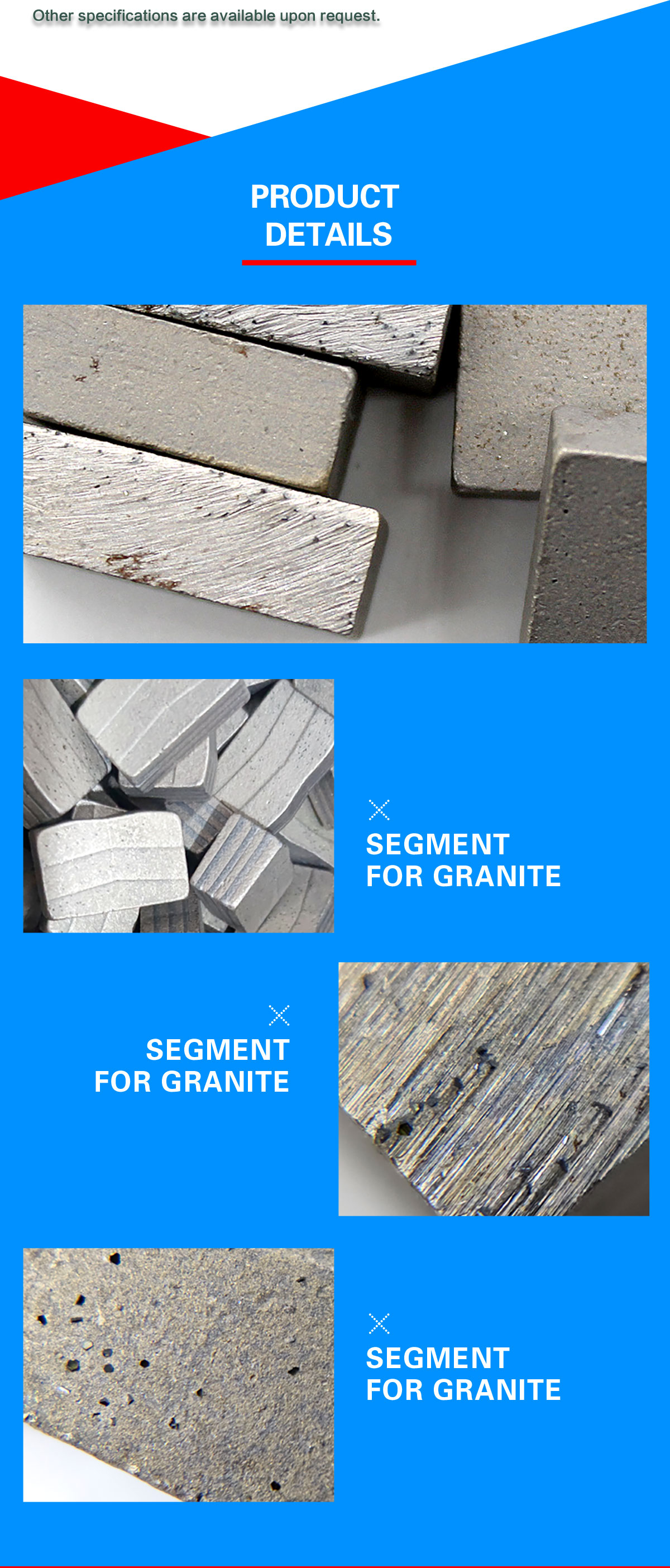 D800mm Single Blade Segment 40*6*15mm Tip for OEM Support Granite Diamond Disc Cutter