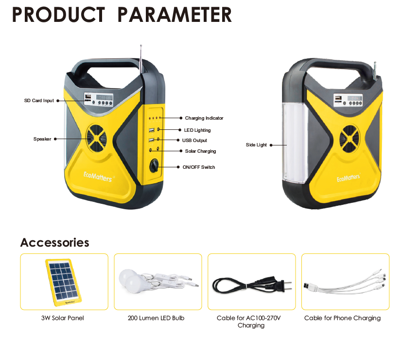 ROAD Solar Panel Solar Power Kit with 8000mAh Power Bank and 2700K Color Temperature