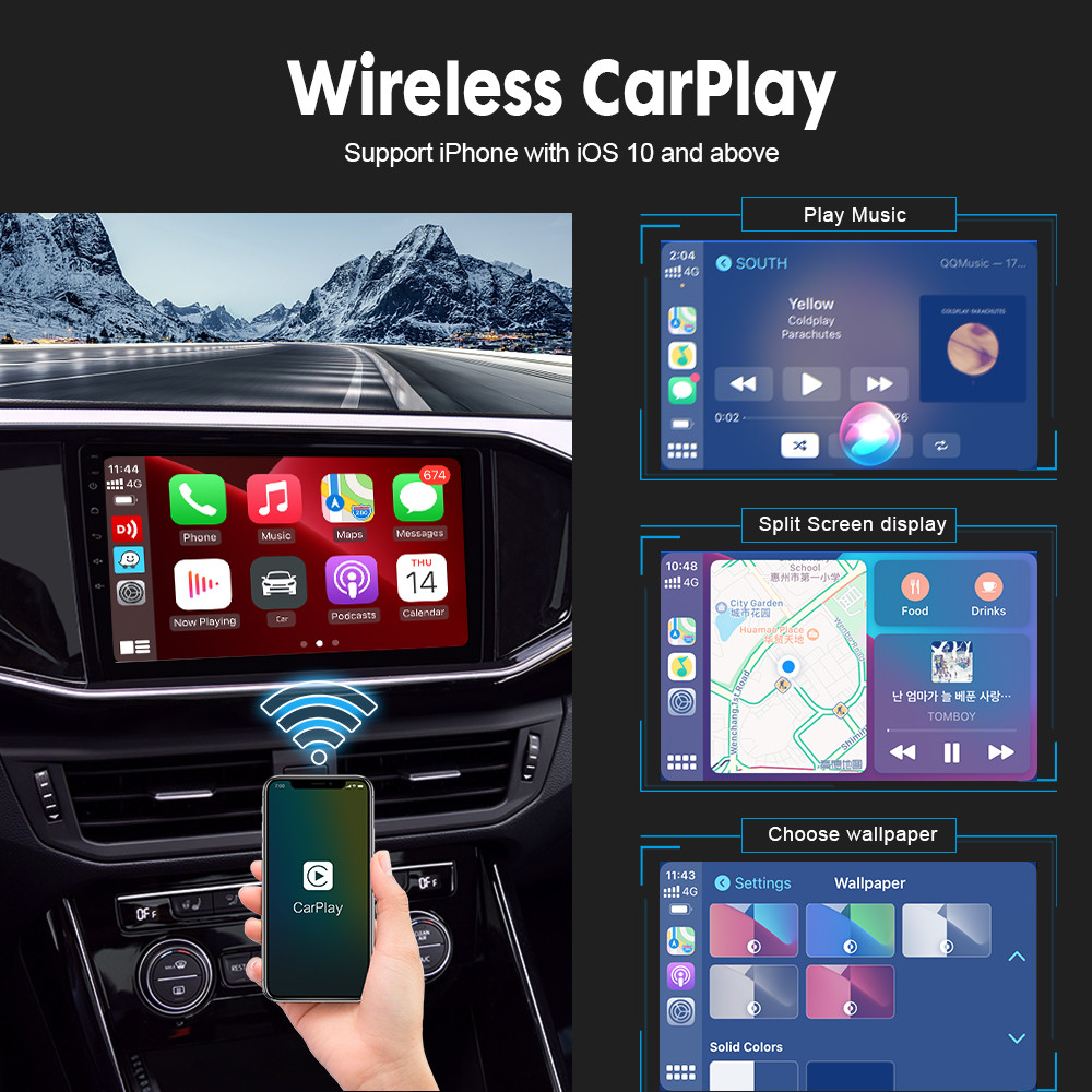 Android 4.4+ to Wireless Carplay and Android Auto Adapter Dongle CCPA Car Android Box