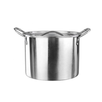 Silver Stainless Steel Thick Stockpot Large Soup Pot Heavy Duty With Lid