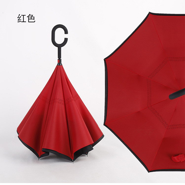 Double Layer Reverse Inverted Umbrella Pongee Fabric BSCI Approved
