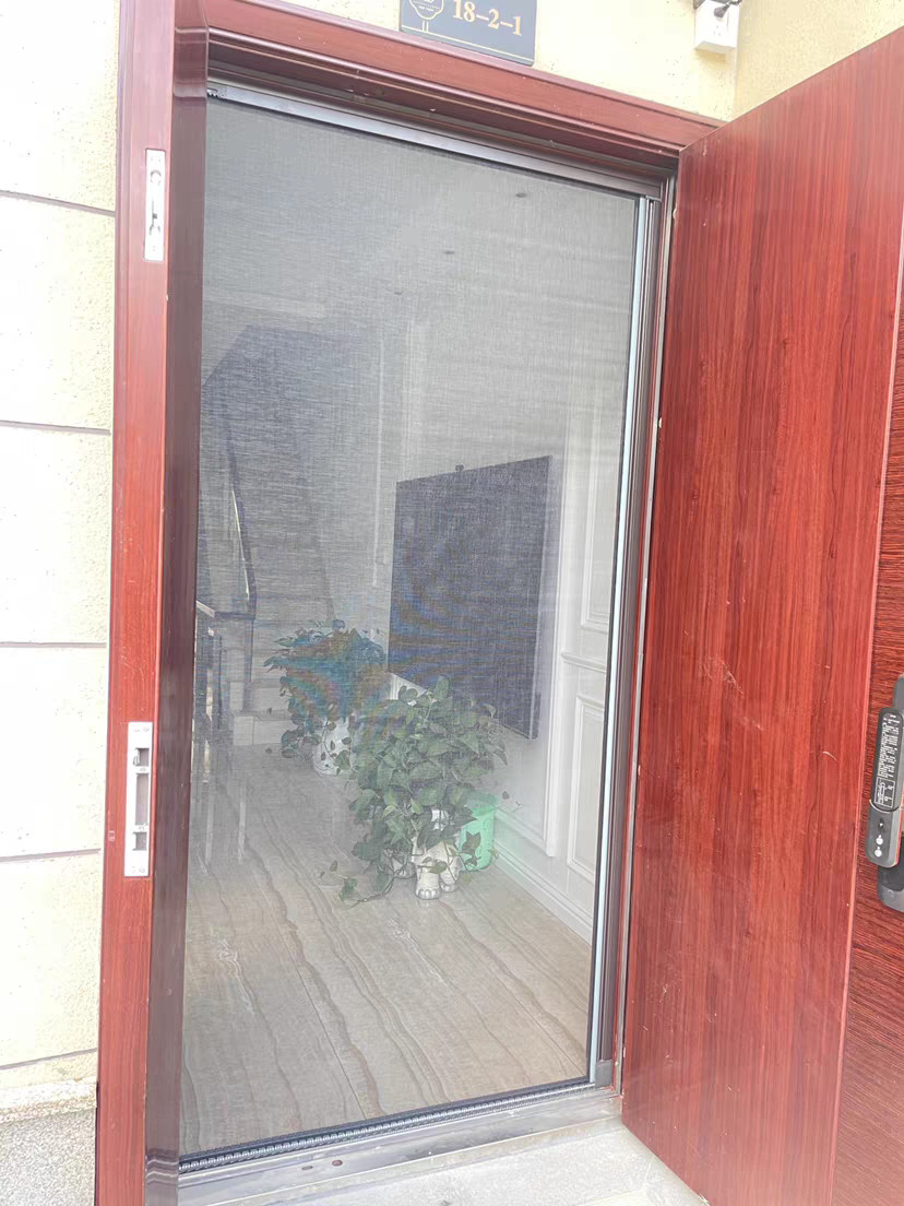 Anti Mosquito Fiber Gray Net Trackless Screen Door Solution