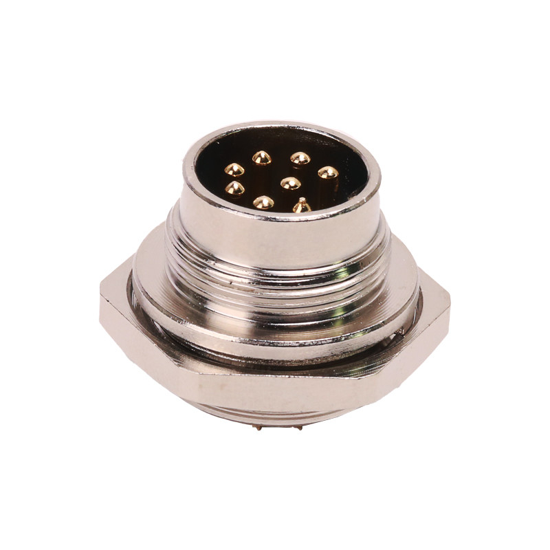 5A M16 Circular Connector 6pin Rear Panel Mount Connector 8 pins Male Socket