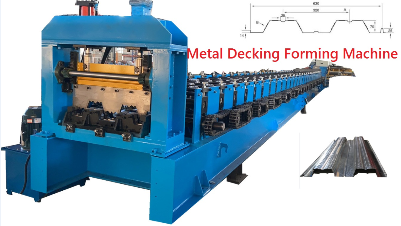 Metal decking rolling machine