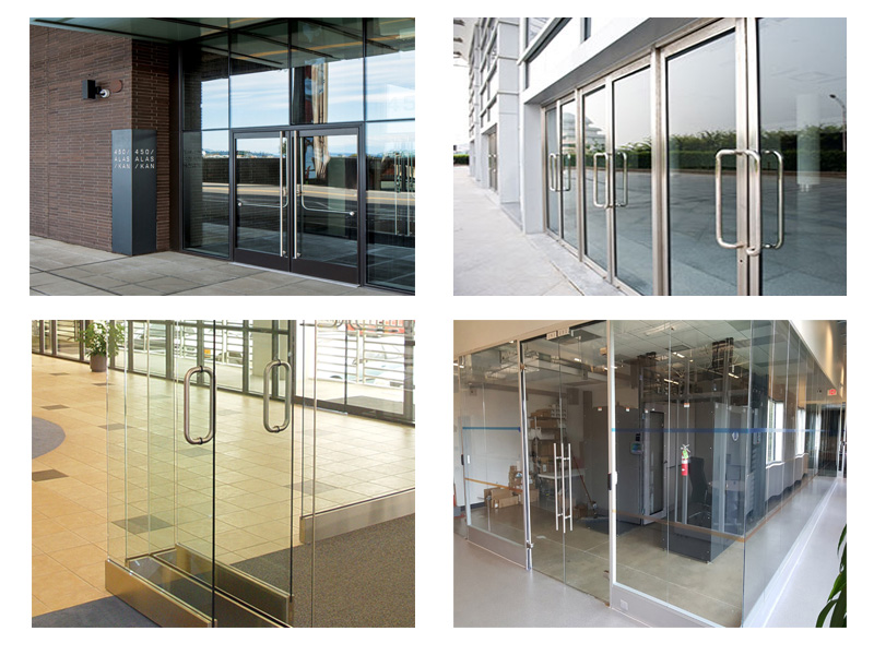 Window Hotel Style Back to Back Shower Glass Sliding Door Long Pull Handle with PSS Finish